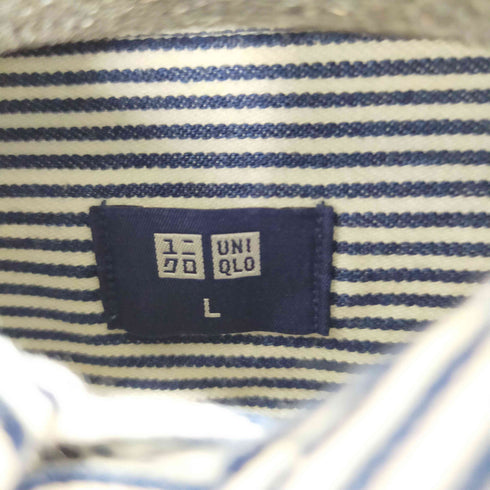 ユニクロ UNIQLO ヒッコリーストライプ ワークシャツ メンズ JPN:L