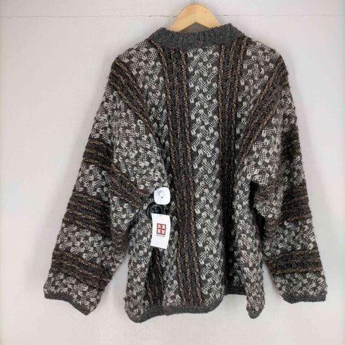 HAND KNITTED IN ECUADOR ウールニットカーディガン メンズ