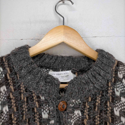 HAND KNITTED IN ECUADOR ウールニットカーディガン メンズ