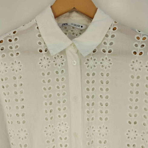 ザラ ZARA カットレースシャツワンピース レディース import:M