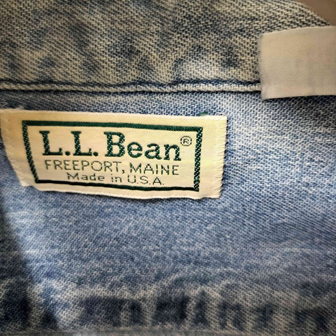 エルエルビーン L.L.Bean 80S USA製 ダブル フラップポケット デニム L/S シャツ メンズ