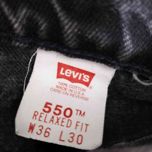 リーバイス Levis 90S USA製 550 ボタン裏554刻印 先染め オレンジタブ ジップフライ ブラックデニム パンツ 97年製 メンズ W36 L30