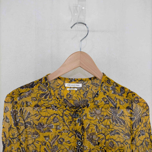 イザベルマランエトワール ISABEL MARANT ETOILE イタリア製 シルク 花柄 バンドカラーシャツ レディース