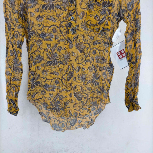 イザベルマランエトワール ISABEL MARANT ETOILE イタリア製 シルク 花柄 バンドカラーシャツ レディース