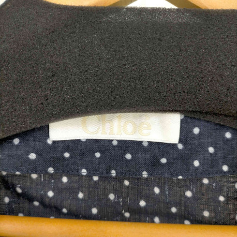 クロエ Chloe フランス製 リネン ドット柄 ブラウス レディース JPN:36