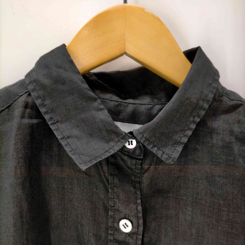 アダムエロペ Adam et Rope L/S リネンシャツ 無地 レディース
