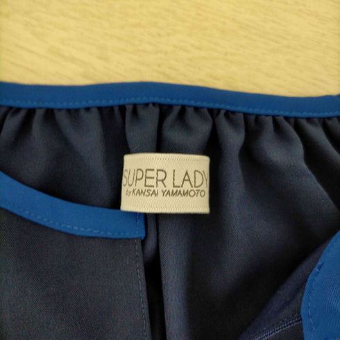 super lady ドレープデザインビッグスターカラー切替チュニックワンピ レディース LL
