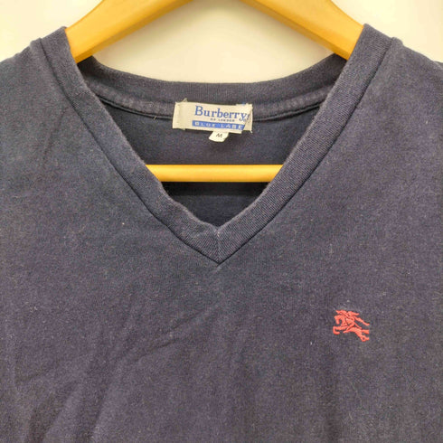 バーバリーブルーレーベル BURBERRY BLUE LABEL ワンポイント刺繍 Vネック S/S Tシャツ レディース JPN:M