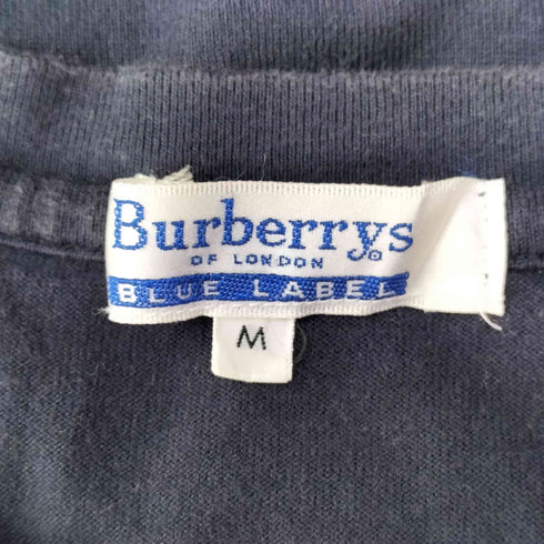 バーバリーブルーレーベル BURBERRY BLUE LABEL ワンポイント刺繍 Vネック S/S Tシャツ レディース JPN:M