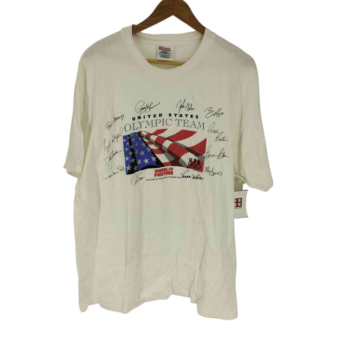 90S USA製 Hanes HEAVYWEIGHTボディ 1996 UNITED STATES DREAM TEAM プリント S/S Tシャツ シングルステッチ メンズ import:XL
