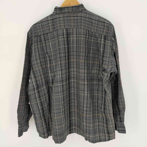 コムデギャルソンオム COMME des GARCONS HOMME AD1999 田中オム 田中期 銀タグ チェック柄長袖シャツ ボックスシルエット 片ポケ シェルボタン メンズ