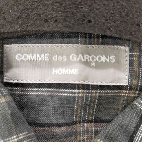 コムデギャルソンオム COMME des GARCONS HOMME AD1999 田中オム 田中期 銀タグ チェック柄長袖シャツ ボックスシルエット 片ポケ シェルボタン メンズ
