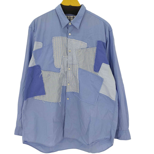 コムデギャルソンシャツ COMME des GARCONS SHIRT パッチワークシャツ 再構築 ツギハギ オーバーサイズ ビッグシルエット メンズ JPN:L
