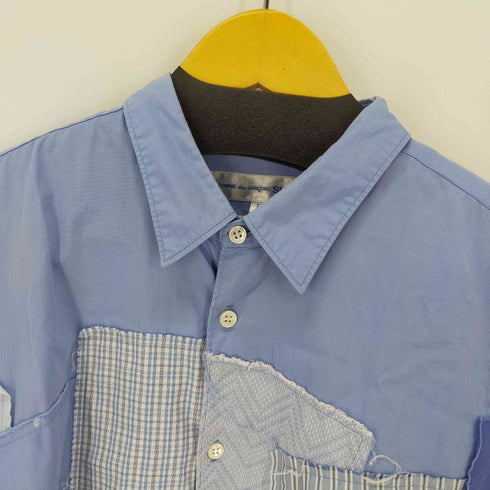 コムデギャルソンシャツ COMME des GARCONS SHIRT パッチワークシャツ 再構築 ツギハギ オーバーサイズ ビッグシルエット メンズ JPN:L