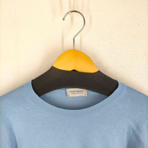 ジョンスメドレー JOHN SMEDLEY イングランド製 コットン クルーネック 半袖ニット レディース import:L