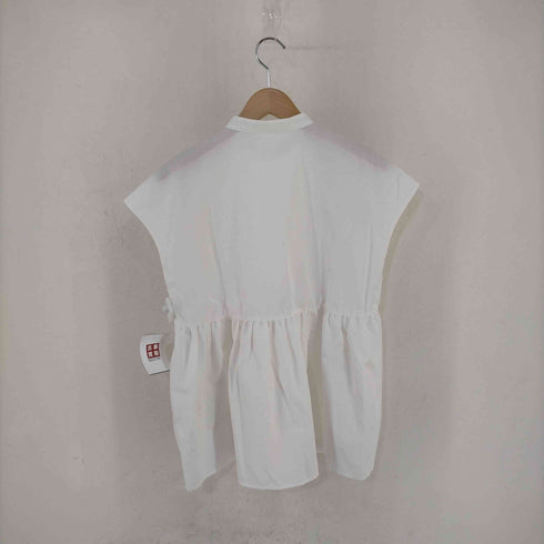ユナイテッドアローズグリーンレーベルリラクシング UNITED ARROWS green label relaxing 24SS ペプラム&袖 ボリューム フレンチ スリーブ ブラウス レディース FREE