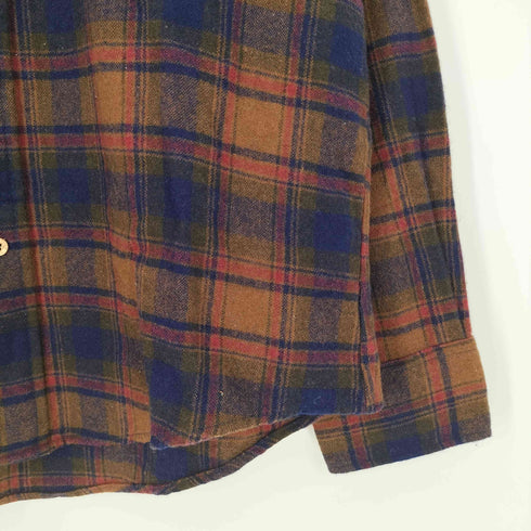 SanTropez 襟芯 タータンチェック ウールナイロンシャツ メンズ import:L