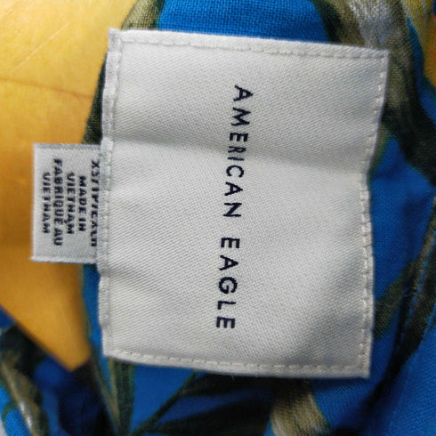 アメリカンイーグル AMERICAN EAGLE コットン100 総柄S/Sシャツ ワンポケット メンズ JPN:XS