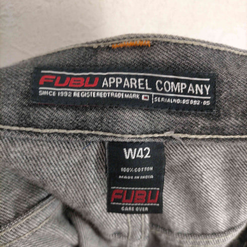 フブ FUBU ブラックデニムカーゴショーツ メンズ