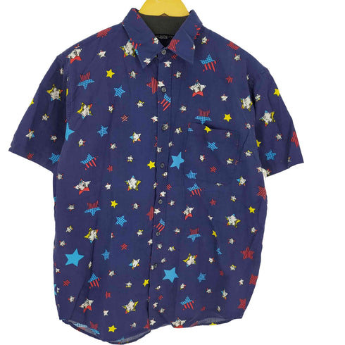 W RNING 総柄 1ポケットS/S シャツ 星 スター メンズ import:M