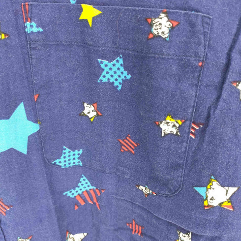 W RNING 総柄 1ポケットS/S シャツ 星 スター メンズ import:M