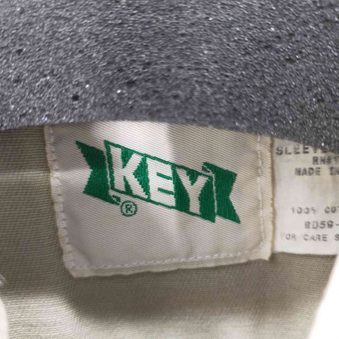 キー KEY 80S 企業ワッペン 長袖シャツ ワークシャツ メンズ 16 1/2
