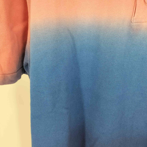 ザラ ZARA グラデーション コットンニット S/S ポロ シャツ メンズ import:L