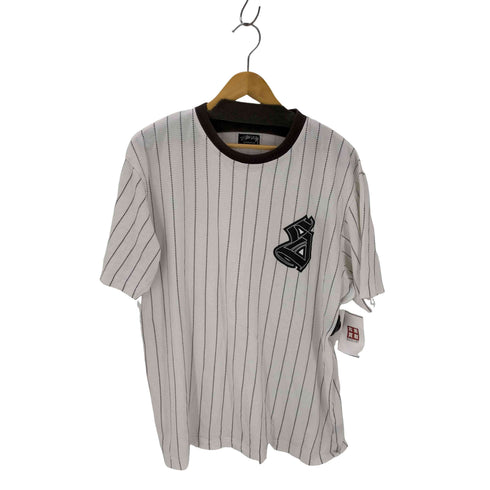ステューシー Stussy 00S ロゴプリント ストライプ柄 半袖ベースボールシャツ メンズ import:L