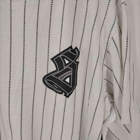 ステューシー Stussy 00S ロゴプリント ストライプ柄 半袖ベースボールシャツ メンズ import:L