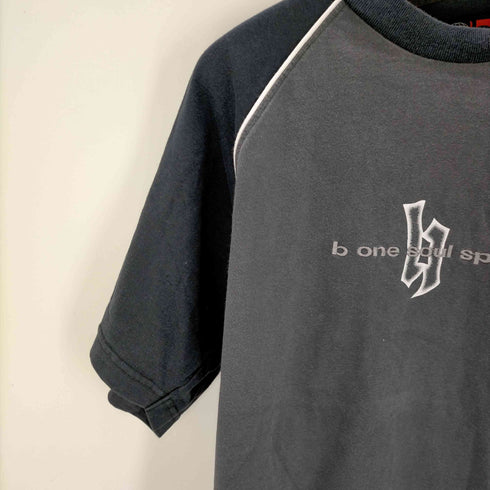 ビーワンソウル B ONE SOUL ロゴプリント クルーネック ラグラン半袖Tシャツ メンズ JPN:L
