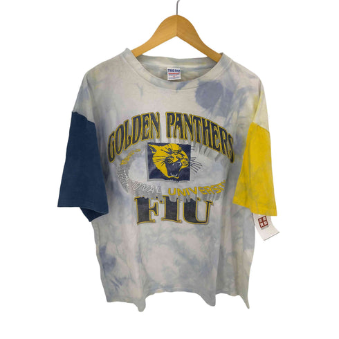 TRUE-FAN NFLタイダイ柄 4段プリント カレッジ クルーネックTシャツ メンズ JPN:XL