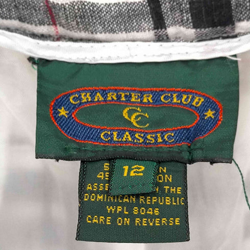 charter club classic 80S リネン混 コットン チェックショーツ メンズ 12