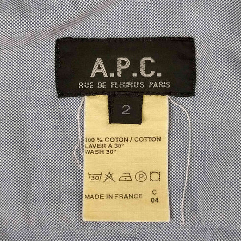 アーペーセー A.P.C. フランス製 オックスフォード ボタンダウンシャツ メンズ JPN:2