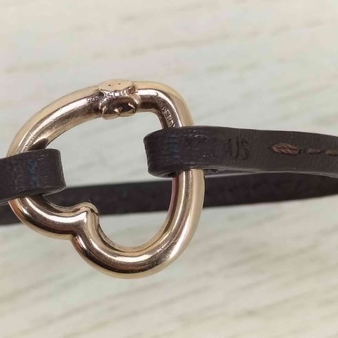 トウス TOUS HOLD ホールド 925刻印 ハートチャーム レザーブレスレット レディース