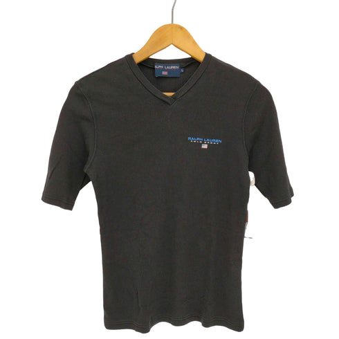 ラルフローレンスポーツ RALPH LAUREN SPORT ロゴプロント Vネック 半袖Tシャツ レディース import:L