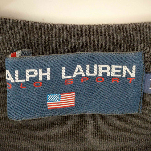 ラルフローレンスポーツ RALPH LAUREN SPORT ロゴプロント Vネック 半袖Tシャツ レディース import:L