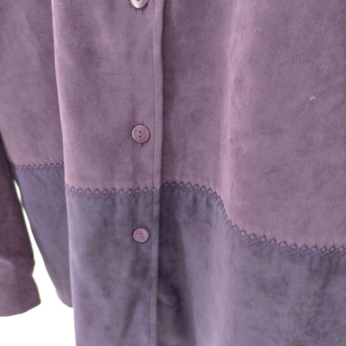 PARISIAN-WORKS 切替フェイクスエード L/S シャツ レディース
