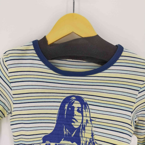 ヒステリックグラマー HYSTERIC GLAMOUR ヒスガールプリント ボーダーL/SリンガーTシャツ Y2K レディース FREE