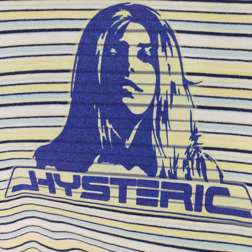 ヒステリックグラマー HYSTERIC GLAMOUR ヒスガールプリント ボーダーL/SリンガーTシャツ Y2K レディース FREE