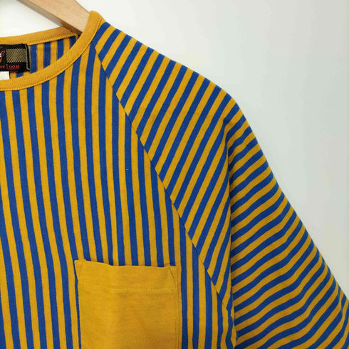 フルーツオブザルーム FRUIT OF THE LOOM シングルステッチ ストライプラグランポケットTシャツ レディース import:M