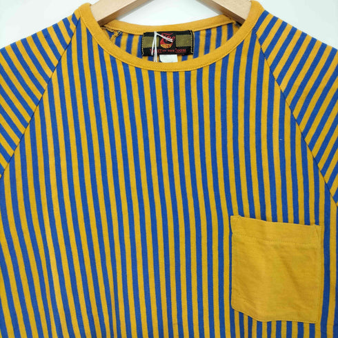 フルーツオブザルーム FRUIT OF THE LOOM シングルステッチ ストライプラグランポケットTシャツ レディース import:M