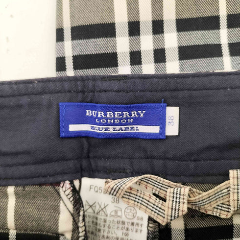 バーバリーブルーレーベル BURBERRY BLUE LABEL チェック 7分丈パンツ レディース EUR:38