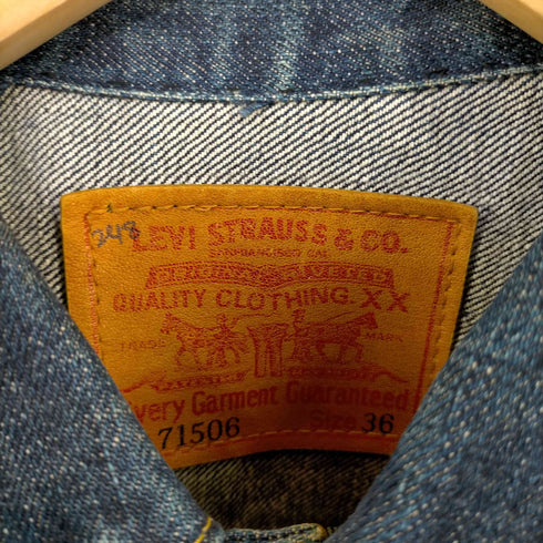 リーバイス Levis 90s 94年05月製 復刻 1st 71506 インディゴデニムジャケット バックシンチ ボタン裏J02 メンズ US:36