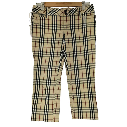バーバリーブルーレーベル BURBERRY BLUE LABEL ノバチェック 7分丈パンツ レディース EUR:38