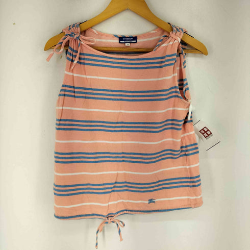 バーバリーブルーレーベル BURBERRY BLUE LABEL ボーダー タンクトップ ドローコード付き レディース EUR:38