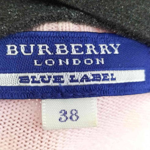 バーバリーブルーレーベル BURBERRY BLUE LABEL ロゴ刺繍 コットンカーディガン レディース JPN:M