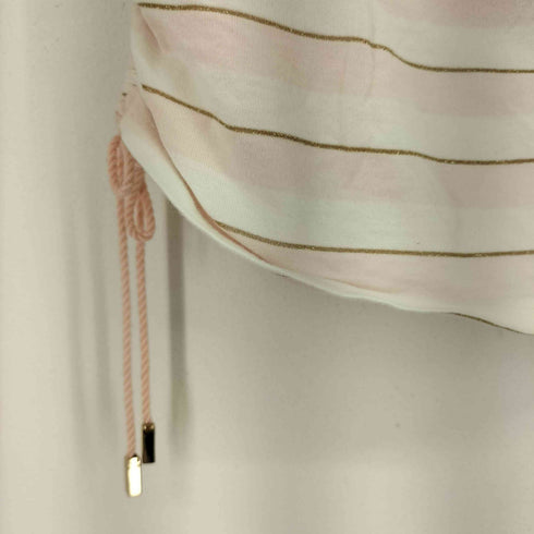 バーバリーブルーレーベル BURBERRY BLUE LABEL ボーダー フロントプリント S/S Tシャツ サイドシャーリング レディース EUR:38