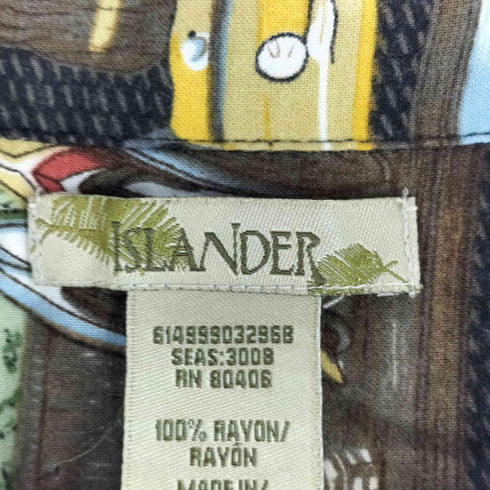ISLANDER 総柄 レーヨン オープンカラーシャツ メンズ S/C