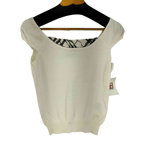 バーバリーブルーレーベル BURBERRY BLUE LABEL フロントチェック S/S ニットトップス レディース EUR:38