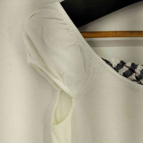 バーバリーブルーレーベル BURBERRY BLUE LABEL フロントチェック S/S ニットトップス レディース EUR:38